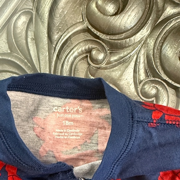 Carter's Just One You 18 Month Boys Crab Navy and Red Baby Romper - Picture 9 of 9